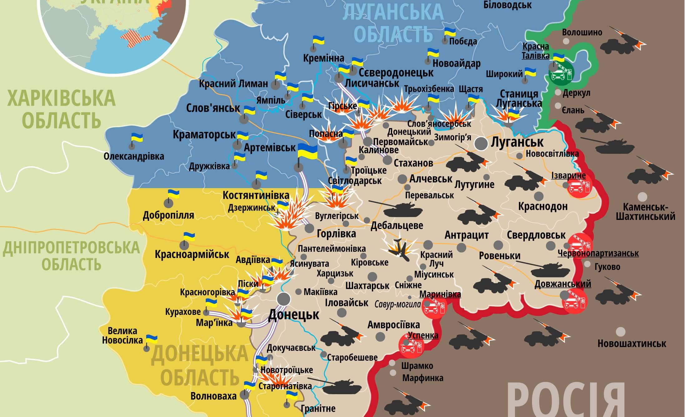 Варваровка Луганская область на карте Украины
